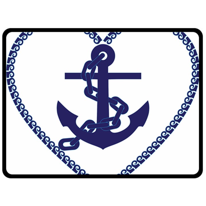 Anchor Chain Nautical Ocean Sea Double Sided Fleece Blanket (Large) 