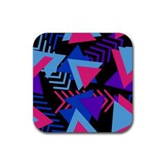 Memphis Pattern Geometric Abstract Rubber Coaster (square) 