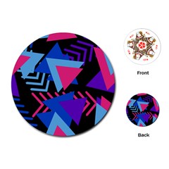 Memphis Pattern Geometric Abstract Playing Cards (round)