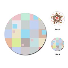 Pastel Diamonds Background Playing Cards (round)