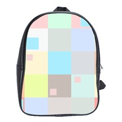 Pastel Diamonds Background School Bag (xl)