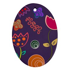 Background Decorative Floral Oval Ornament (two Sides)