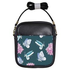 Butterfly Pattern Dead Death Rose Girls Sling Bag