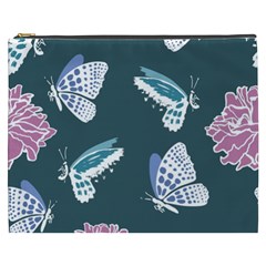 Butterfly Pattern Dead Death Rose Cosmetic Bag (xxxl)