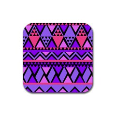 Seamless Purple Pink Pattern Rubber Coaster (square) 