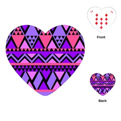 Seamless Purple Pink Pattern Playing Cards (heart)