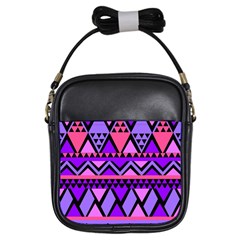 Seamless Purple Pink Pattern Girls Sling Bag