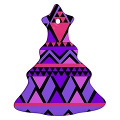 Seamless Purple Pink Pattern Christmas Tree Ornament (two Sides)