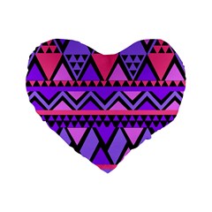 Seamless Purple Pink Pattern Standard 16  Premium Heart Shape Cushions
