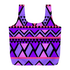 Seamless Purple Pink Pattern Full Print Recycle Bag (l)