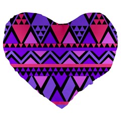 Seamless Purple Pink Pattern Large 19  Premium Flano Heart Shape Cushions