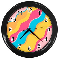 Cake Color Palette Painting Wall Clock (black)