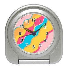 Cake Color Palette Painting Travel Alarm Clock