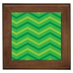 Green Background Abstract Framed Tiles by Sapixe