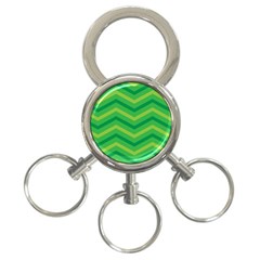 Green Background Abstract 3-ring Key Chains by Sapixe