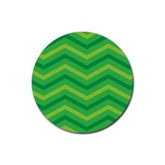 Green Background Abstract Rubber Coaster (round) 