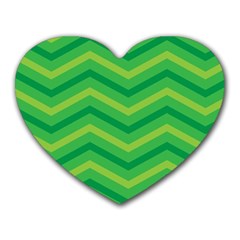 Green Background Abstract Heart Mousepads