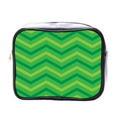 Green Background Abstract Mini Toiletries Bag (one Side) by Sapixe