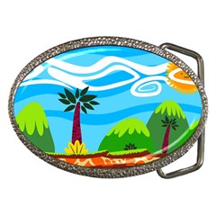 Landscape Background Nature Sky Belt Buckles