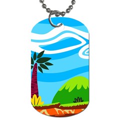 Landscape Background Nature Sky Dog Tag (one Side) by Sapixe