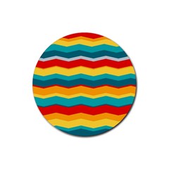 Retro Colors 60 Background Rubber Round Coaster (4 Pack) 