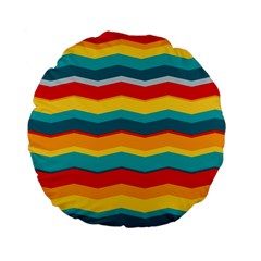 Retro Colors 60 Background Standard 15  Premium Flano Round Cushions by Sapixe