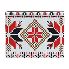Ornament Stars Textile Crochet Cosmetic Bag (xl)