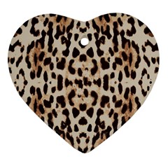 Pattern Leopard Skin Background Ornament (heart) by Sapixe