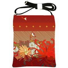 Abstract Background Flower Design Shoulder Sling Bag