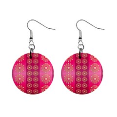 Background Pattern Pink Wallpaper Mini Button Earrings by Sapixe