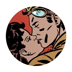 Retrocouplekissing Round Ornament (two Sides)