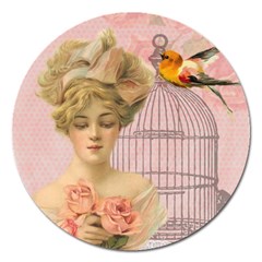 Woman 1079479 1920 Magnet 5  (round) by vintage2030