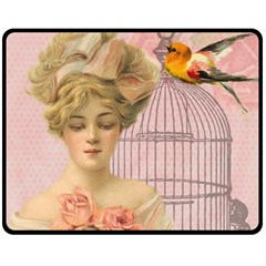 Woman 1079479 1920 Fleece Blanket (medium)  by vintage2030