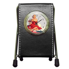 Retro 1107638 1920 Pen Holder Desk Clock