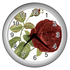 Rose 1077964 1280 Wall Clock (silver) by vintage2030