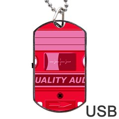 Red Cassette Dog Tag Usb Flash (two Sides) by vintage2030