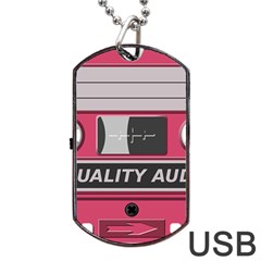 Pink Cassette Dog Tag Usb Flash (one Side)