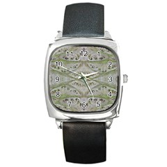 Broccoli Tree Green Square Metal Watch by DeneWestUK