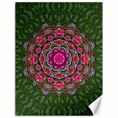 Fantasy Floral Wreath In The Green Summer  Leaves Canvas 18  X 24  by pepitasart