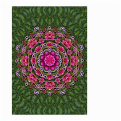 Fantasy Floral Wreath In The Green Summer  Leaves Small Garden Flag (two Sides) by pepitasart