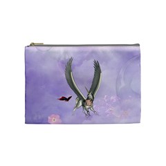 Cute Little Pegasus With Butterflies Cosmetic Bag (medium) by FantasyWorld7