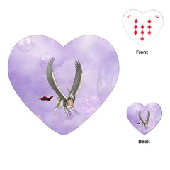 Cute Little Pegasus With Butterflies Playing Cards (heart) by FantasyWorld7