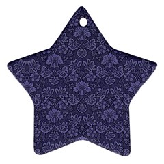 Damask Purple Star Ornament (two Sides) by vintage2030