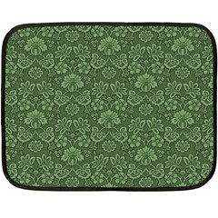 Damask Green Double Sided Fleece Blanket (mini)  by vintage2030