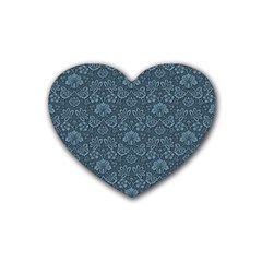 Damask Blue Heart Coaster (4 Pack)  by vintage2030