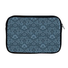 Damask Blue Apple Macbook Pro 17  Zipper Case by vintage2030