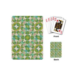 Vintage Floral Print Collage Pattern Playing Cards (mini) by dflcprints