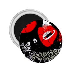 Red Poppy Flowers On Gray Background By Flipstylez Designs 2 25  Magnets by flipstylezfashionsLLC