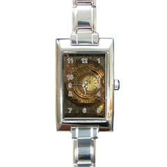 Awesome Steampunk Design, Clockwork Rectangle Italian Charm Watch by FantasyWorld7