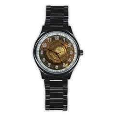 Awesome Steampunk Design, Clockwork Stainless Steel Round Watch by FantasyWorld7